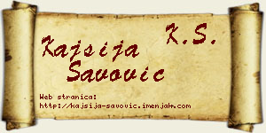 Kajsija Savović vizit kartica